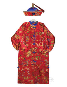 사신복_원피스 (강시모자 포함) 빨강 (사신복 중국원피스 중국옷 신복 무속의상)
