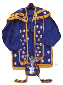 이중 장군복 (파랑, 모자포함) 장군의대 장군옷 신복 민속의상