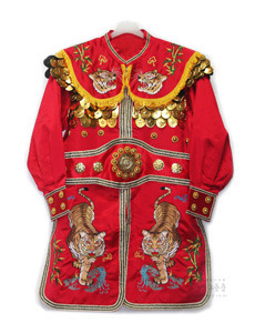 (공단) 호랑이장군복 (빨강, 모자 포함) 장군의대 장군옷 신복 민속의상