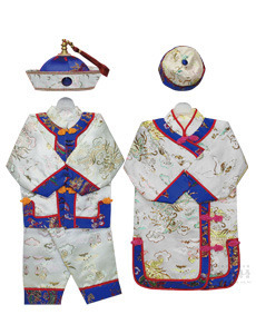 중국동자옷, 중국동녀옷 (모자포함) 흰색 (중국동자복 중국동녀복 신복 무속의상)