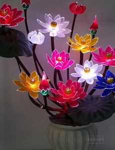 광섬유꽃-9송이 연꽃 (칼라)