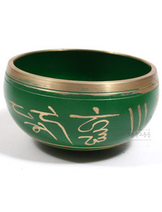 티벳 전통 좌종-그린 (싱잉볼, Singing Bowl) 지름 9cm